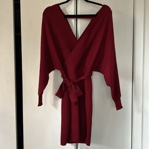 Beautiful deep red sweater dress.